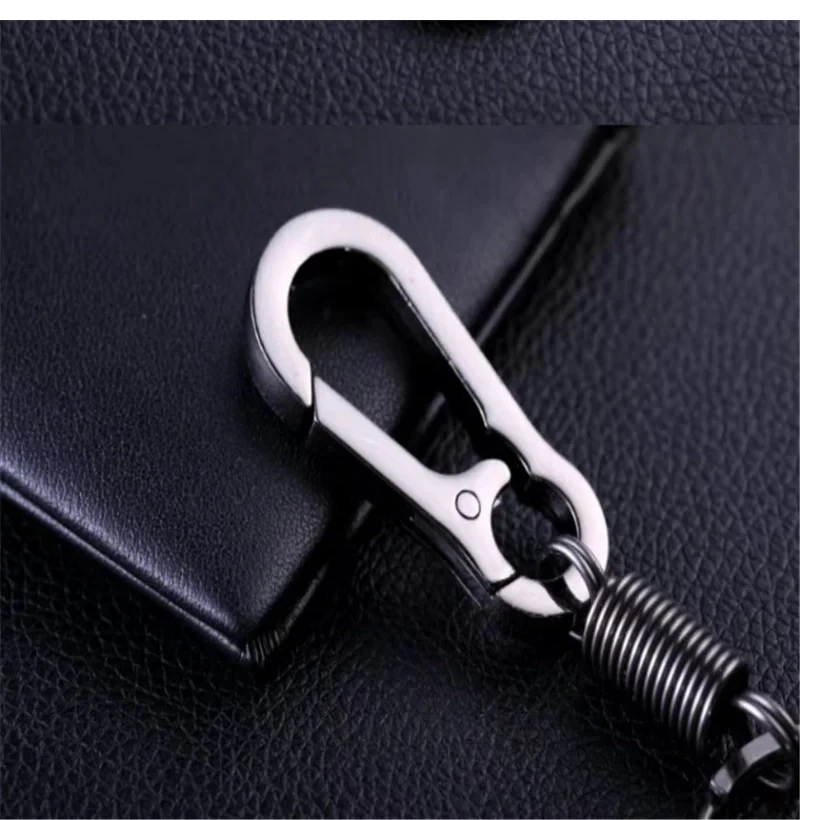 Spring Keychain Climbing Hook Car Keychain Simple Strong Carabiner Shape Keychain Accessories Metal Vintage Keychain