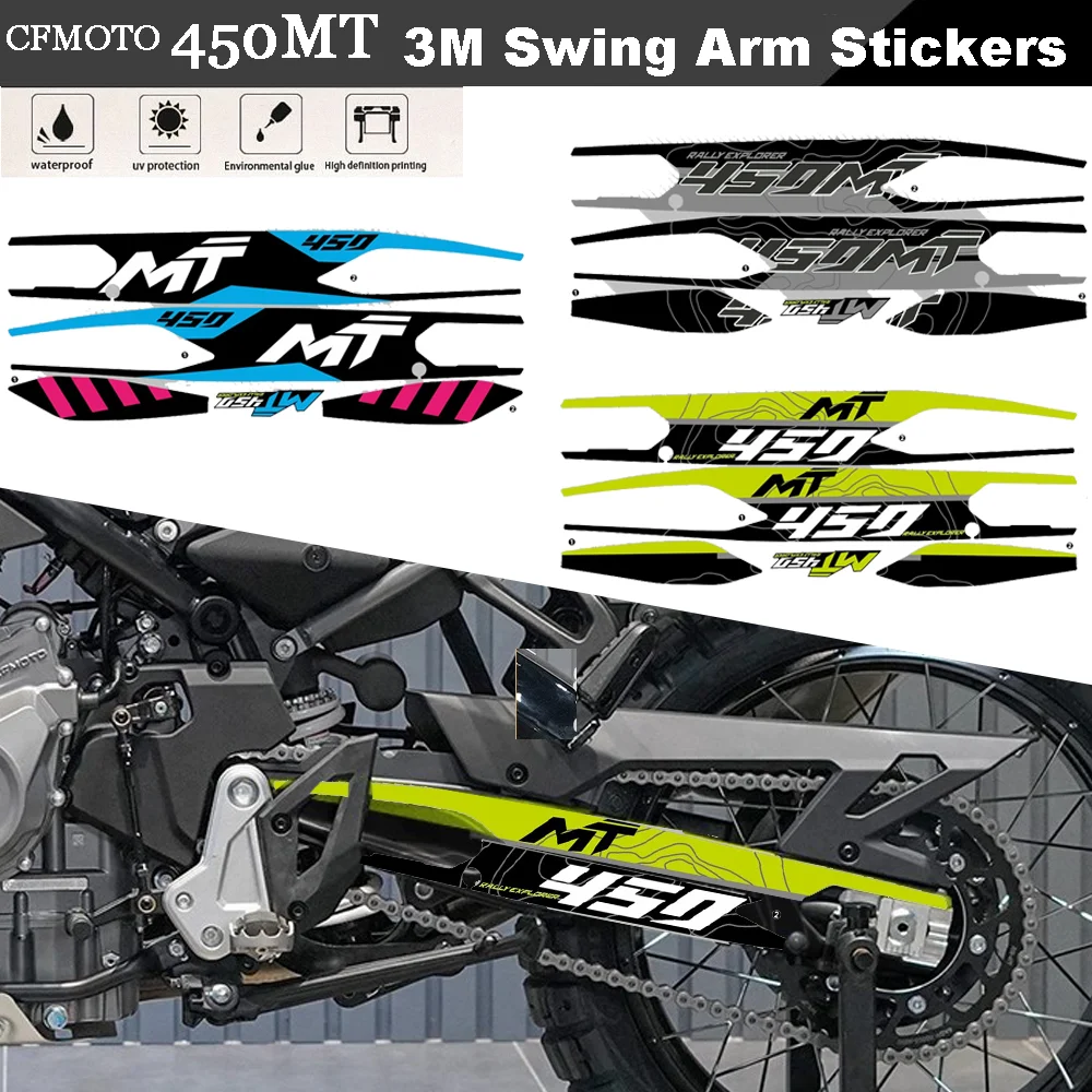 

For CFMOTO 450MT SwingArm 3M Stickers Motorcycle Accessories Swing Arm Frame Sliders Adventure Decals CF MOTO MT450 MT 450 2024