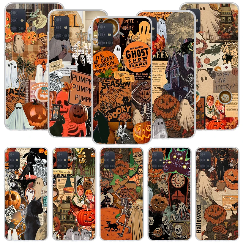 October Fall Halloween Spooky Pumpkin Phone Case For Samsung Galaxy A51 A71 A41 A31 A21S A11 A01 A70 A50 A40 A30S A20E A20S A10S