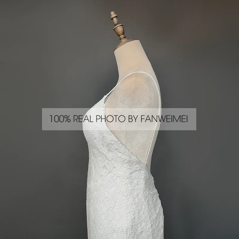 #11289 trem de varredura sem mangas laço boho sexy vestido de casamento com decote em v aberto voltar alças de espaguete nupcial photoshoot vestido feito sob encomenda