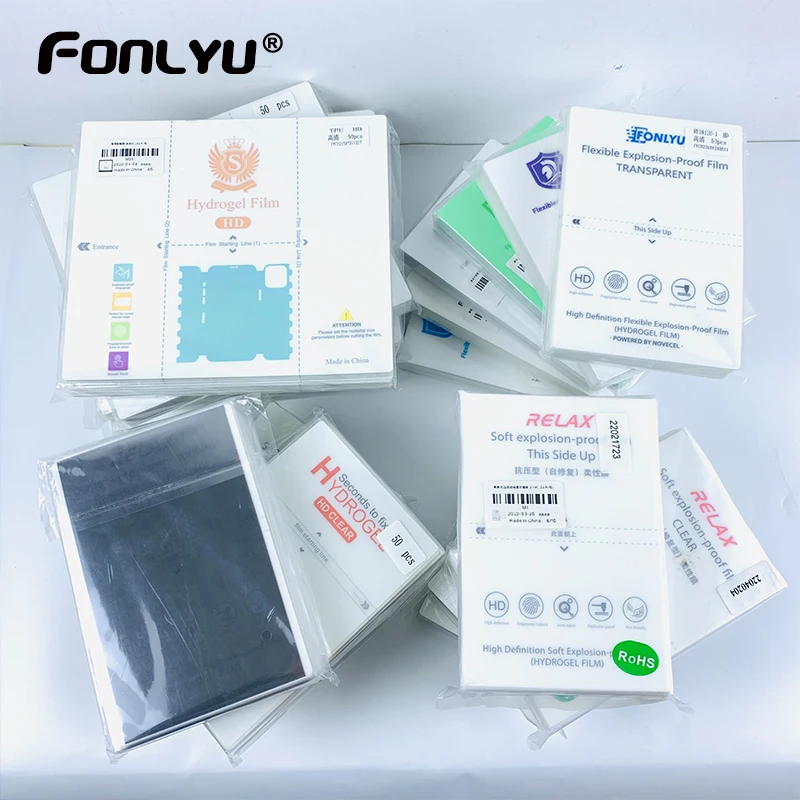 

Fonlyu 50Pcs Mobile Front Protect HD Matte Hydrogel Film For Blade Cutting Machine Plotter Screen Protector Film Cut Devia