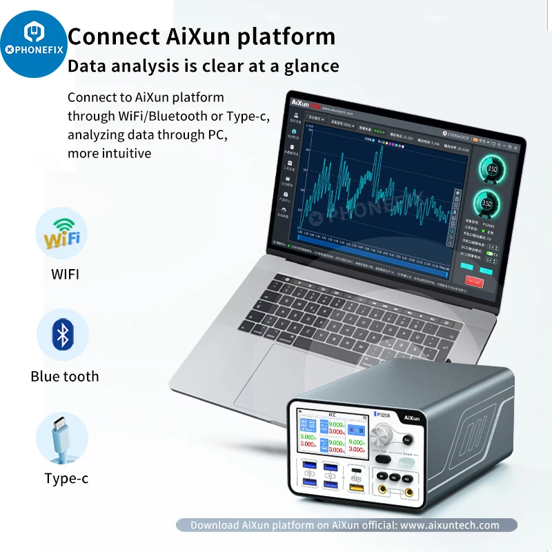 AIXUN P2408S P3208 Intelligent Regulated Power Supply Voltage Ammeter Regulator for iPhone 7-14PM Android Short Circuit Tester