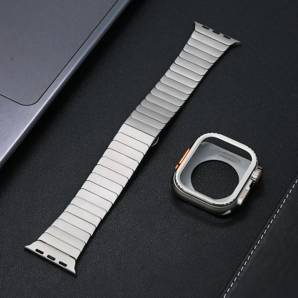 

Orinigal Link Bracelet for Apple Watch Strap 49mm 46mm 45mm 44mm Case+Stainless Steel Bracelet Iwatch 10 9 8 7 6 5 4 Se Ultra 2