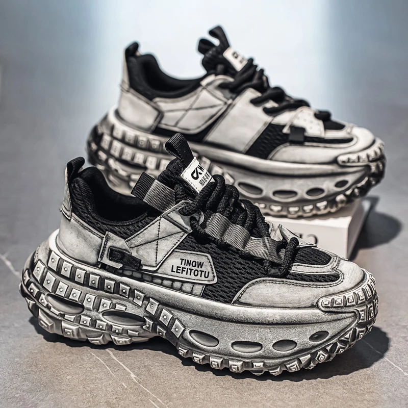 

Мужская обувь хорошего качества 2025 года, новая дизайнерская весенняя модная повседневная обувь, мужские кроссовки из искусственной кожи, мужская вулканизированная обувь на толстой подошве 44