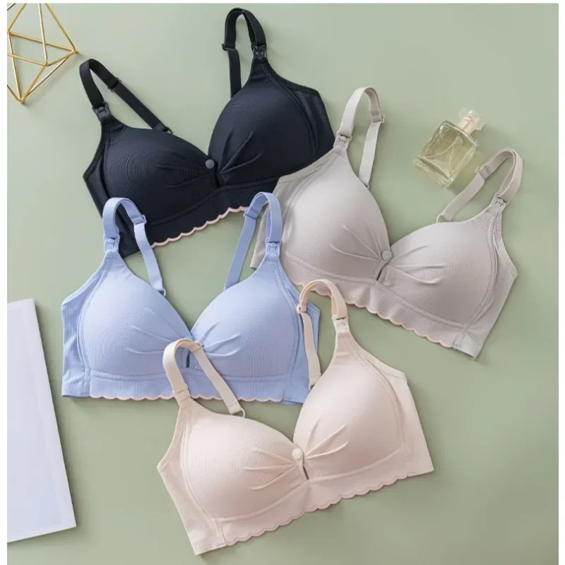 

Antisagging Pregnant Breast Clothe Maternity Postpartum Women Breastfeeding Underwear Nursing Bra Wireless Front Open Breathable