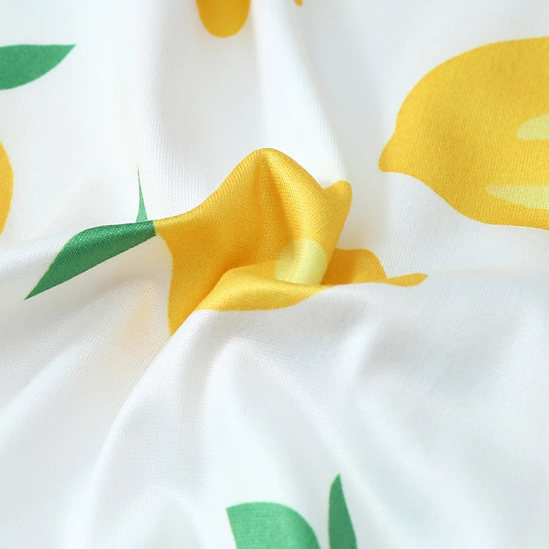 2Pcs 귀여운 레몬 인쇄 여성 잠옷 세트 버튼 업 셔츠 느슨한 반바지 편안한 여성 잠옷 패션 디자인 양복