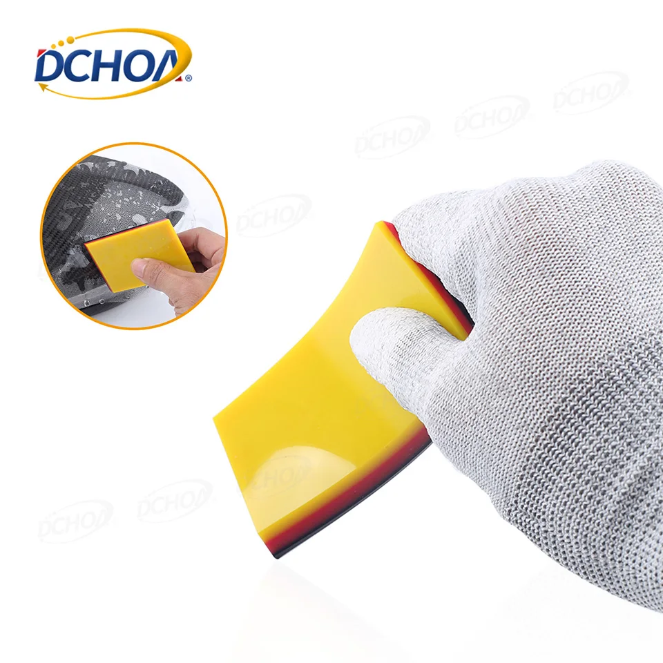 DCHOA 3-Layer Silicone Squeegee for PPF Vinyl Wrap Window Tint Film Application Anti-Scratch Water Bubble Removal Tool