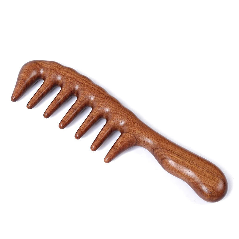 Anti-Static Wooden Comb Natural Sandalwood Hair Combs Massager Long Wide Tooth Detangle Sandalwood Comb Hair Care Household Gift