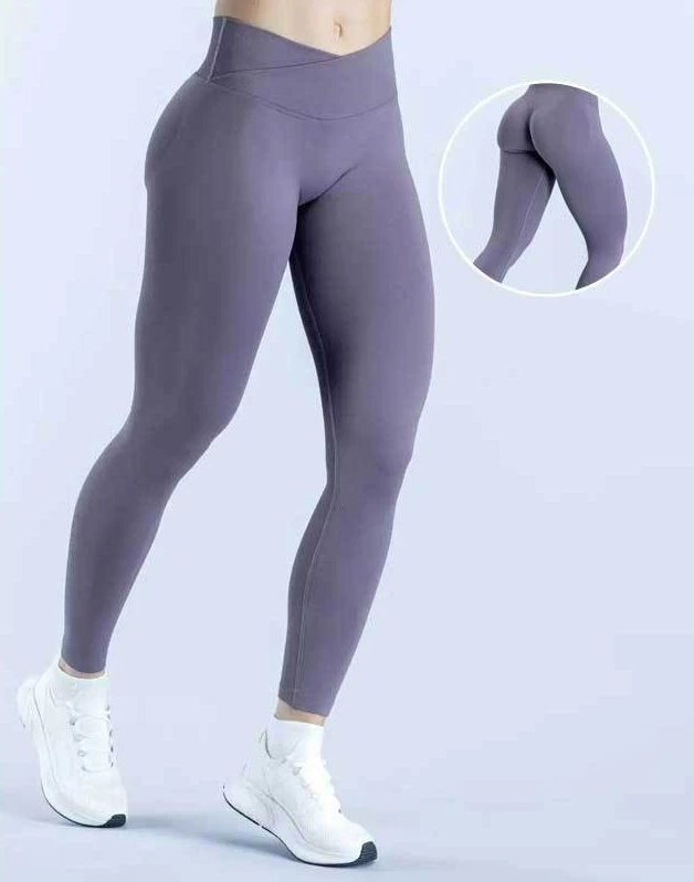 ENYFD  Yoga Pants Women's Seamless Cross Waist Yoga Sports Leggings High Elastic Push-ups Fitness Training Sportswear