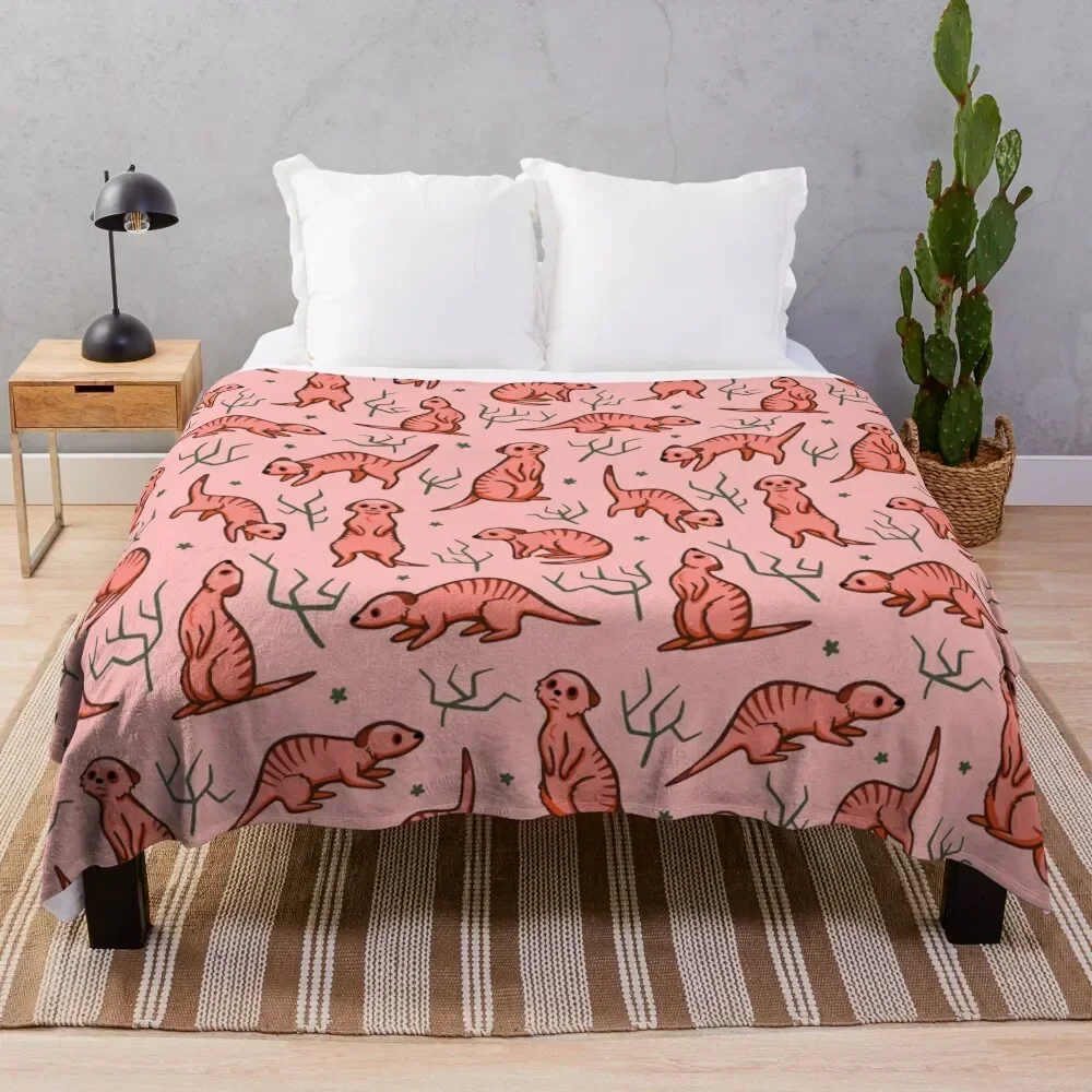 Major Meerkats Throw Blanket Decorative Sofa Plaid on the sofa Flannels Blankets