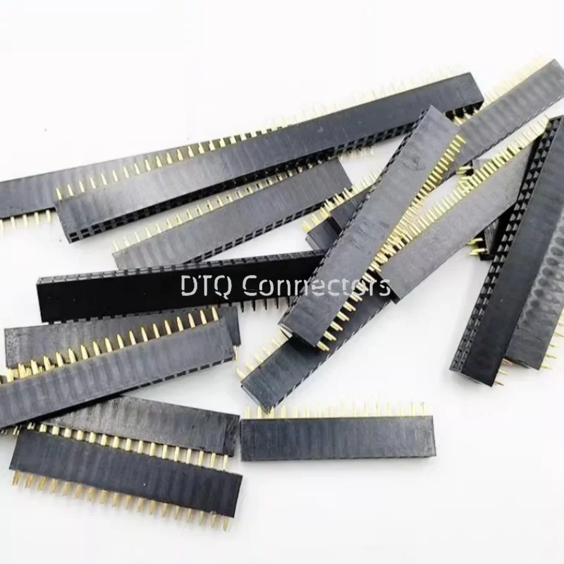 100Pcs 2.54mm 2x2/3/4/5/6/8/10/13/15/20/40 Pin stright Female Double Row Pin Header Strip PCB Connector