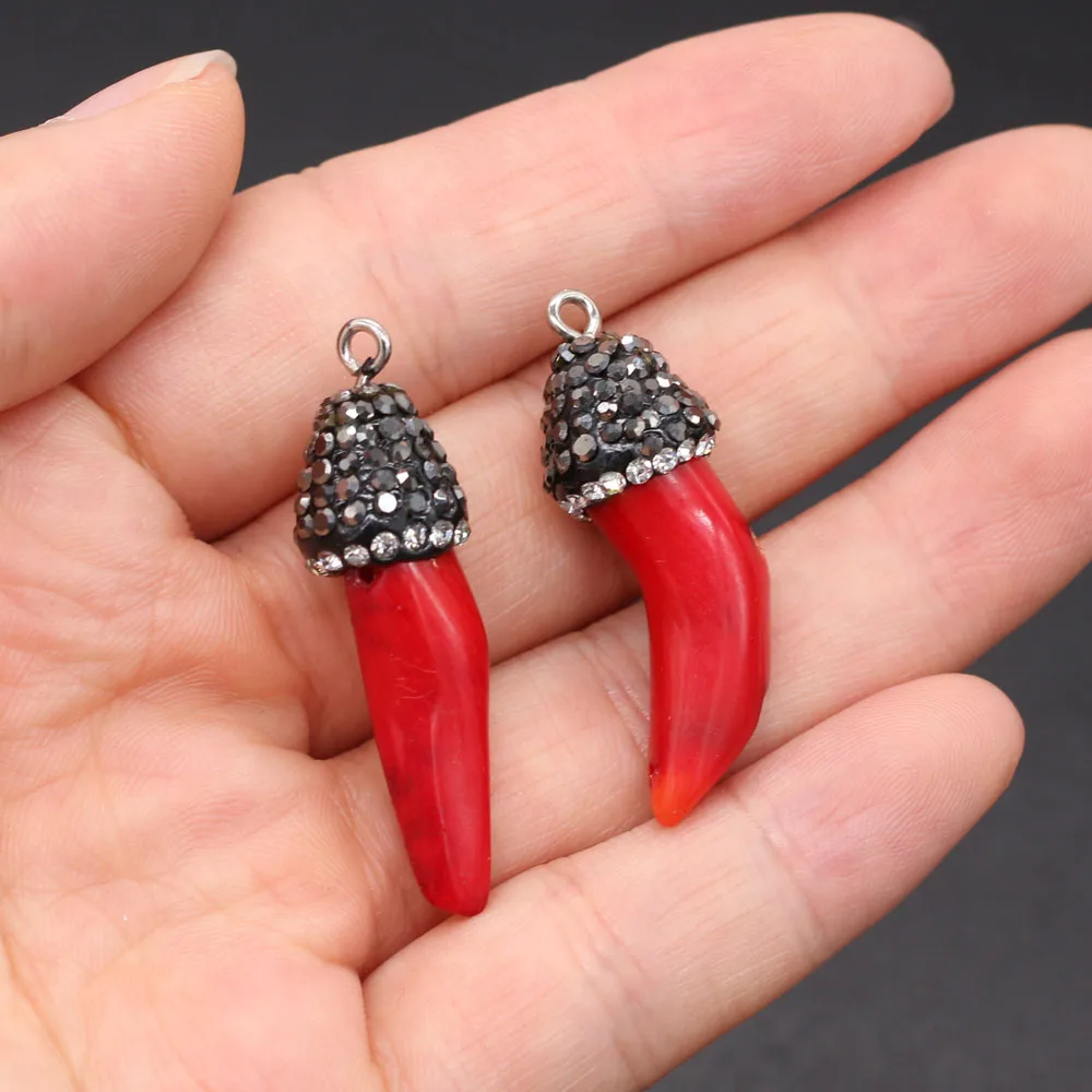 1pcs Sea bamboo Red Coral Irregular Branches Pendants for DIY Earring Necklace Jewelry Making Accessories Gift 10x30-12x50mm