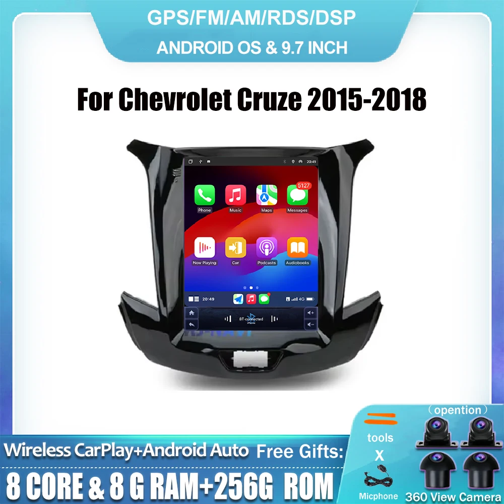 

Автомагнитола 2DIN на Android 14, мультимедийный видеоплеер с GPS-навигацией, 4G Lte, 9,7 дюйма для Chevrolet Cruze 2015-2018