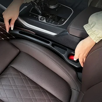 2pc Car Seat Gap Filler Organizer Pu Waterproof Car Seat Gap Plug Strip with 2 Grooves…