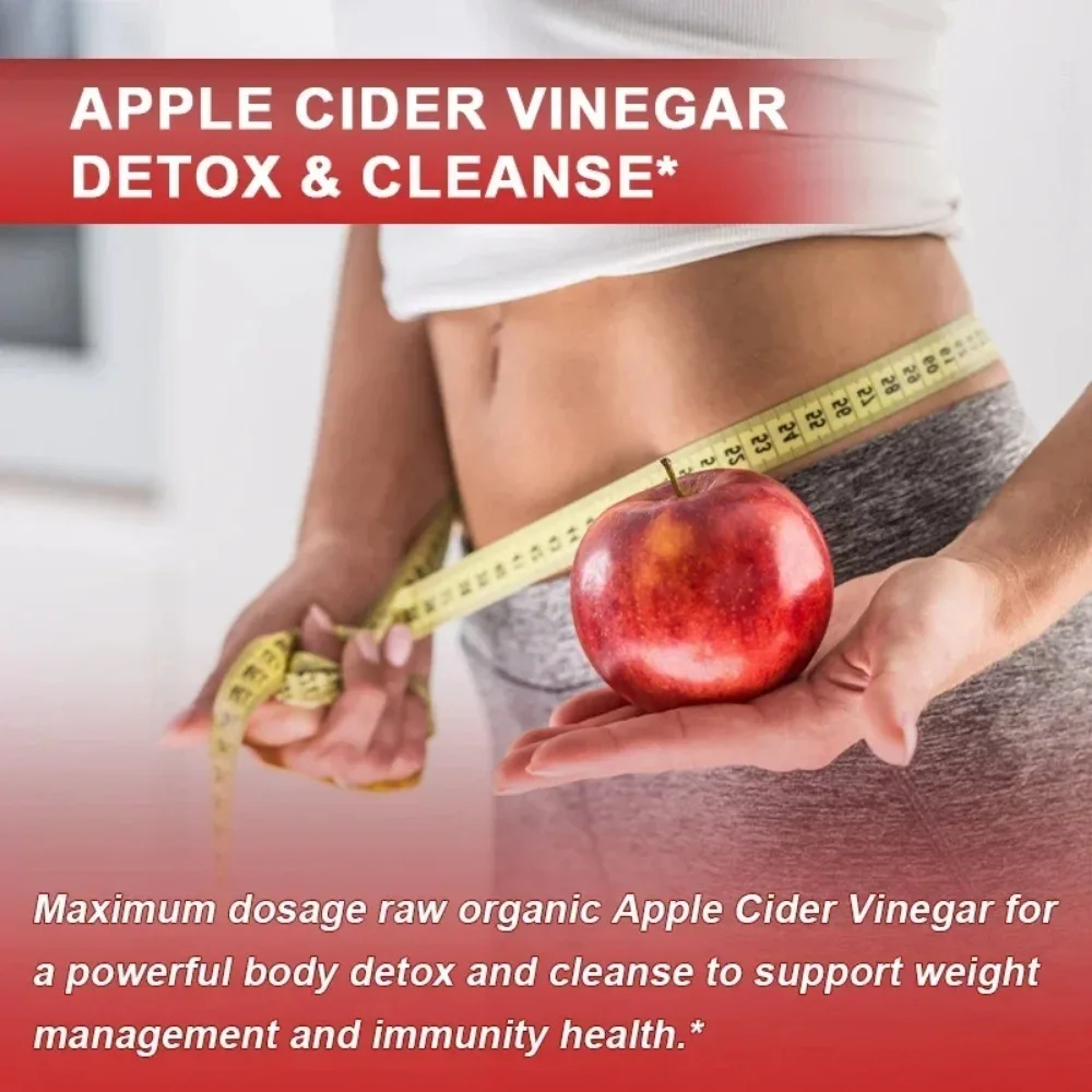 Apple Cider Vinegar Capsules - Supports Digestive Health, Natural Detoxification, Constipation Relief, Healthy Weight Management