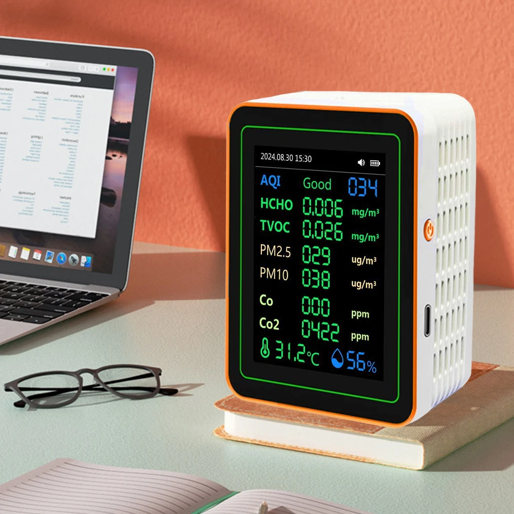 

Монитор качества воздуха 12 в 1, портативный монитор CO2, 2,8 дюйма, цветной TFT-экран, детектор формальдегида CO2, детектор углекислого газа