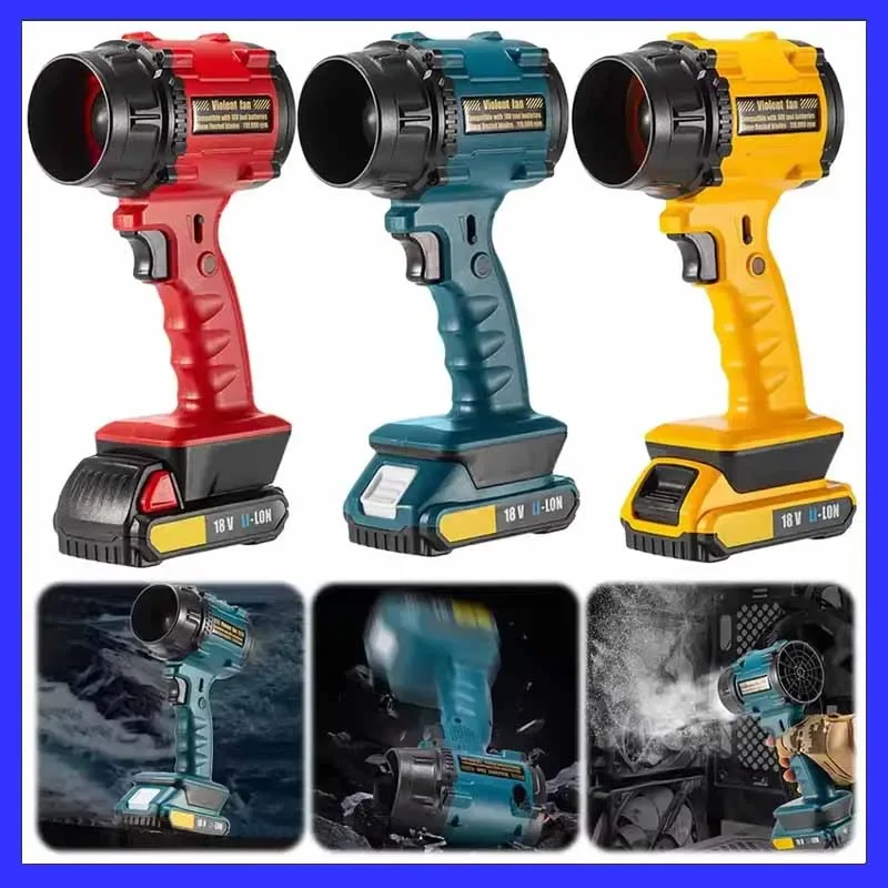 Akumulatorowy wentylator Turbo Jet F018 do czyszczenia powietrzem z silnikiem bezszczotkowym, elektryczny dmuchawa do czyszczenia.