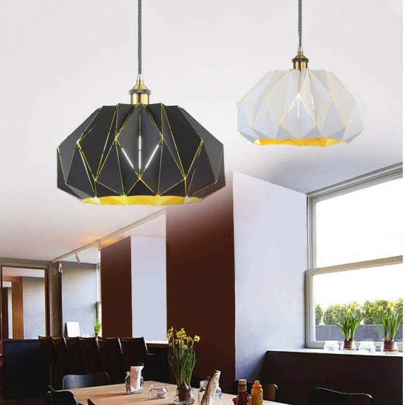 

Nordic Hollow Iron Pendant Lights Restaurant Bar Lamp Stand Display Cabinet Office Clothing Store Indoor Decorative Lighting