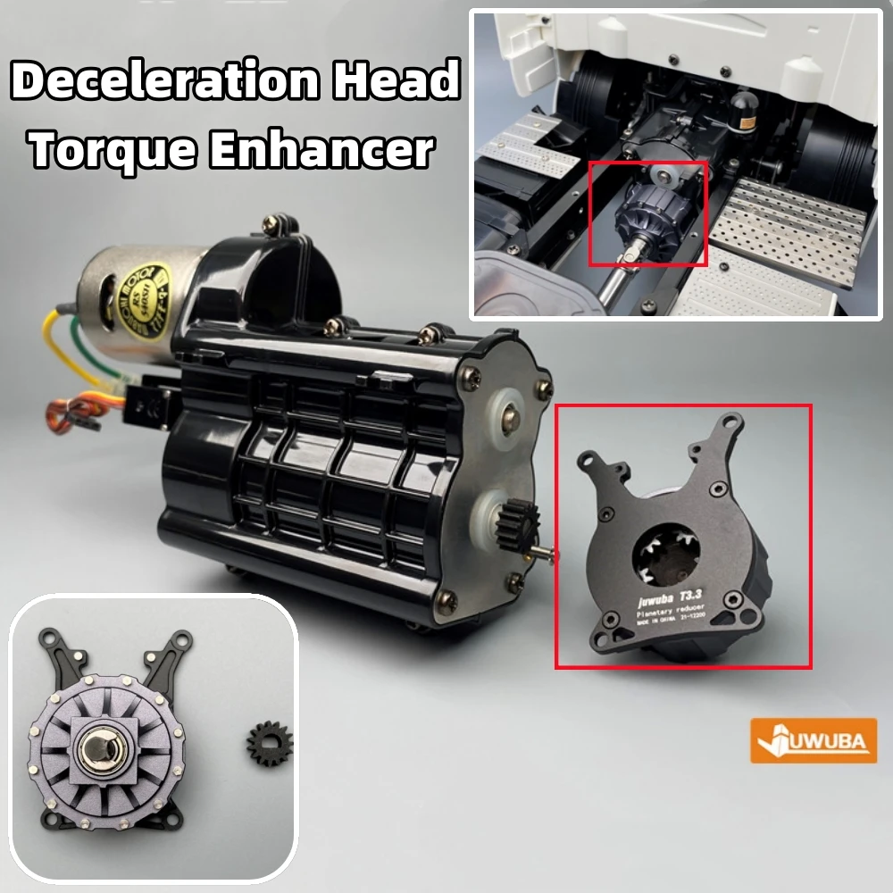Metal Gearbox Deceleration Head Torque Enhancer CNC For 1/14 Tamiya RC Lesu Scania Mann Remote Control Trailer Toy Parts