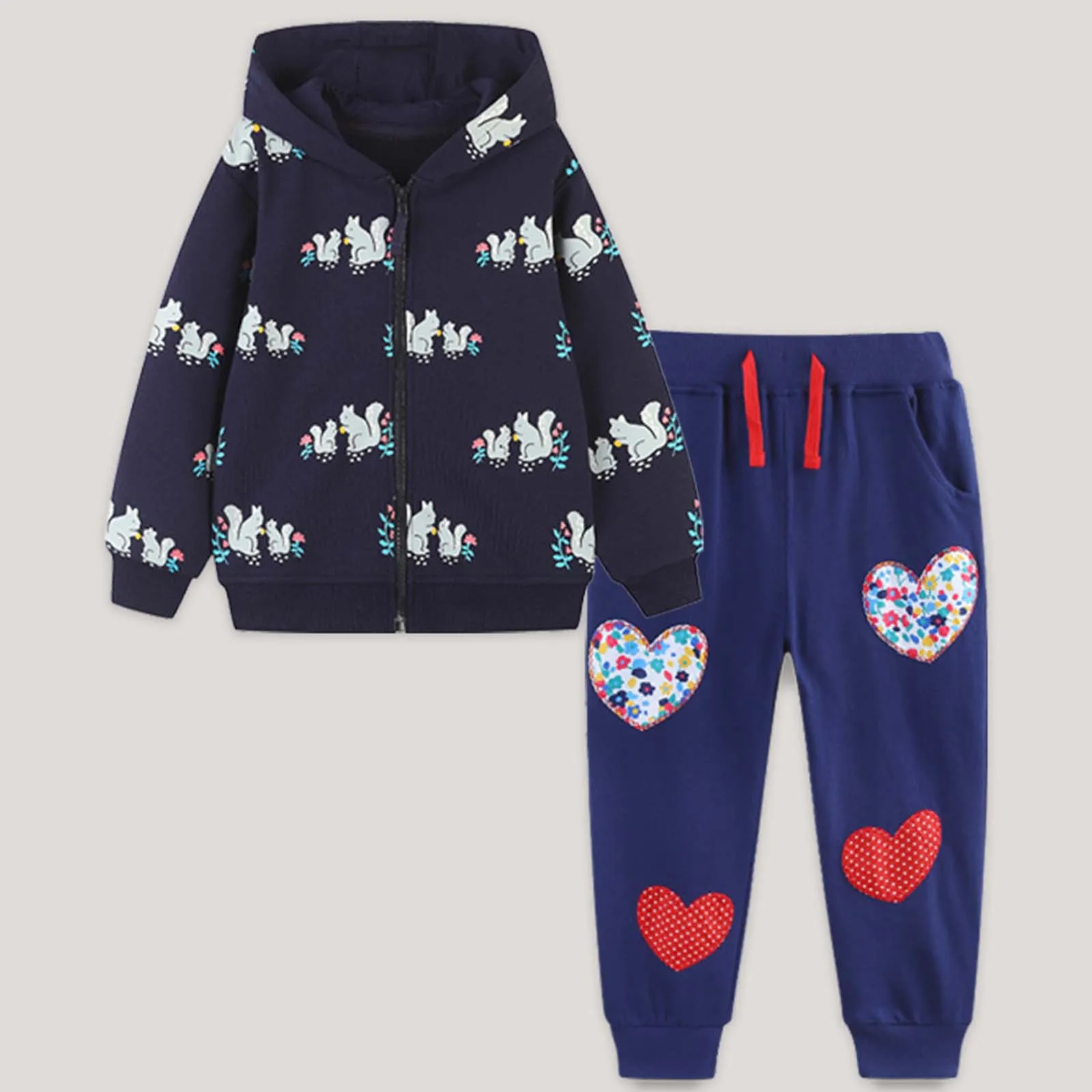 

Kids Set Clothes for Girls Boys Comfortable And Warm Cute Cartoon Print Long Sleeved Hoodie Pants Casual Two Baby Boy Tracksuit