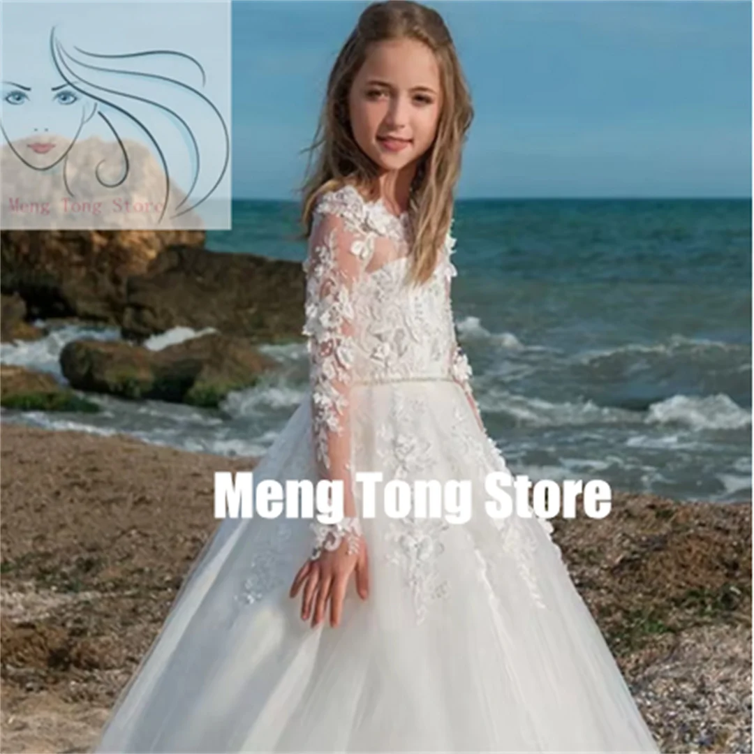 robe-de-demoiselle-d'honneur-personnalisee-en-tulle-et-dentelle-a-manches-longues-pour-mariage-fete-bal-enfant-style-princesse-de-reve-cadeau-surprise
