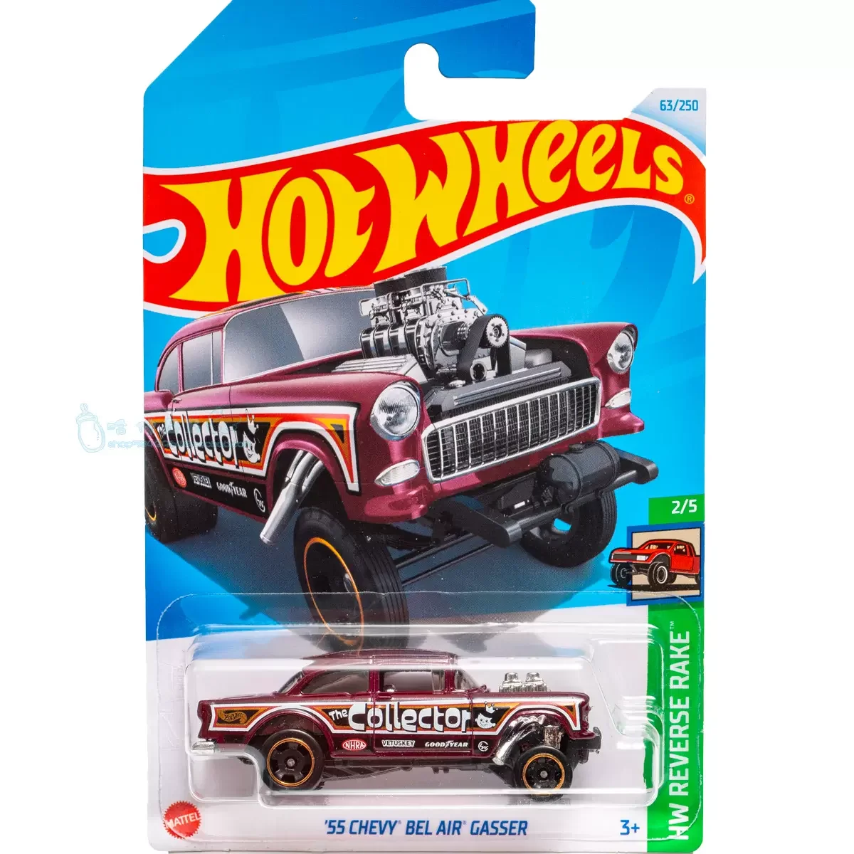 

Original Hot Wheels Car 1/64 Diecast HW Reverse Rake '55 Chevy Bel Air Gasser Vehicle Model Toy for Boy Collection Birthday Gift