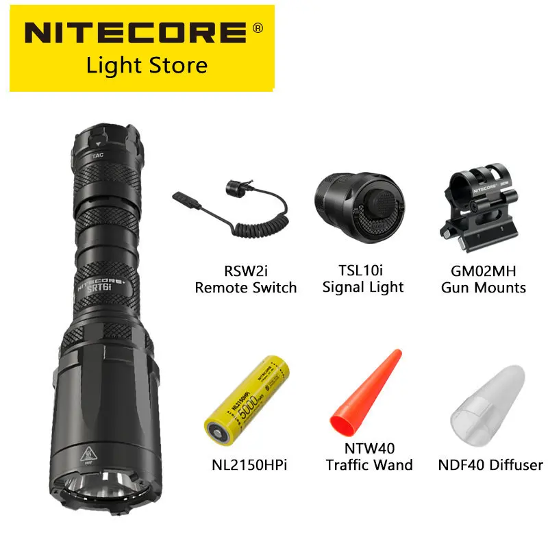 NIitecore SRT6i Smartring Tactical Flashlight 2100Lumen One Hand Flashlights USB-C Rechargeable Torch Light 21700 Li-ion Battery