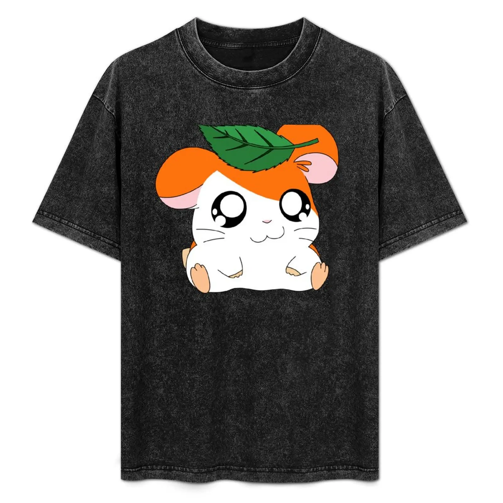 

Hamtaro with Leaf T-Shirt cotton tshirt 100% t shirt man casual cotton t shirt pack mens graphic t shirts T-Shirt