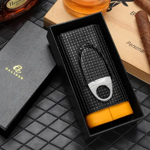 GALINER Leather Cigar Humidor Case Travel Storage Bag with Cedar Wood Lining for Cigar Smoking