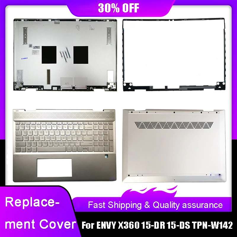 

New Laptop LCD Back Top Cover For HP ENVY X360 15-DR 15-DS TPN-W142 Front Bezel Palmrest Upper Bottom Case Rear Lid Silver Brown