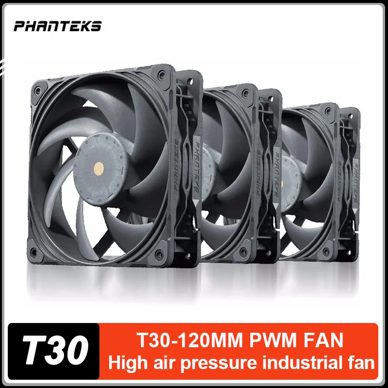 

PHANTEKS T30 120mm Industrial Grade Cooling Fan Vapo Bearings 4Pin PWM temperature control Computer Case Fan