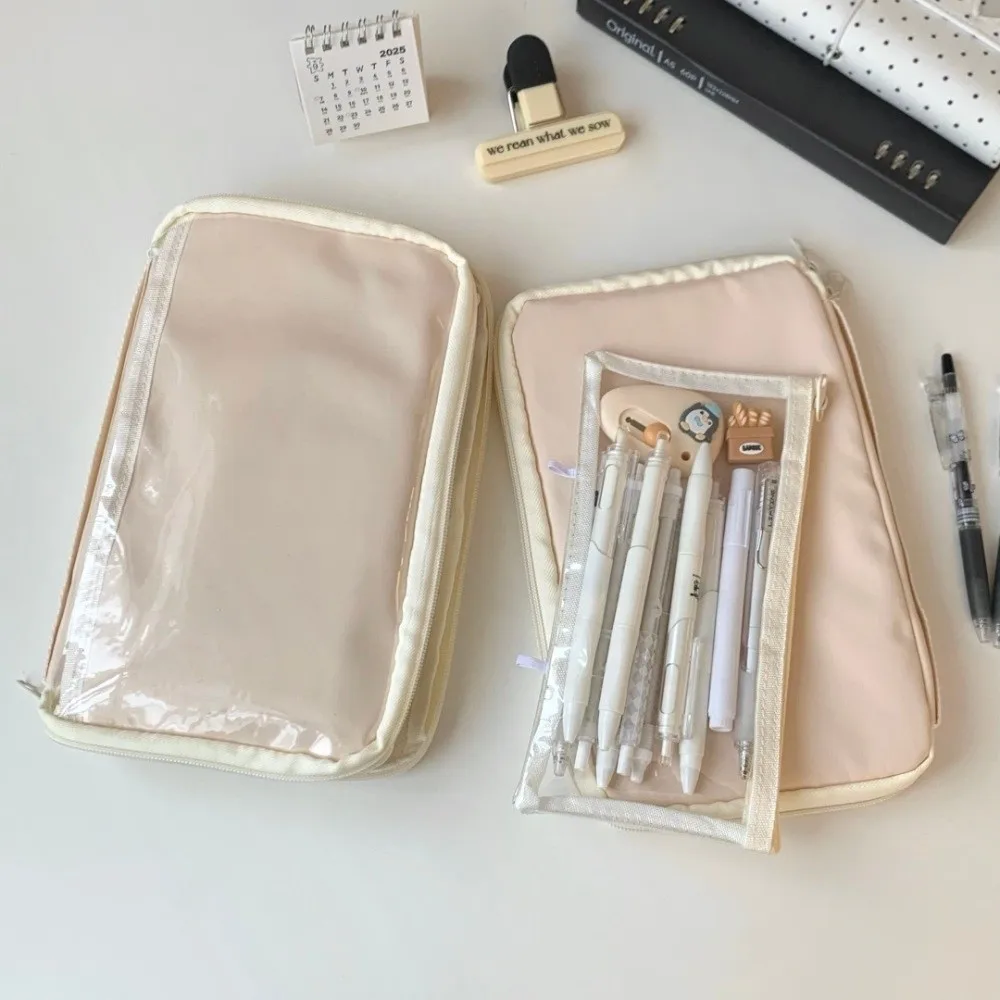 A5 Planner Storage Pouch Loose-leaf Refill Page Ita-bag Pen Case with Full Zipper Portable Planner Organizer for Students