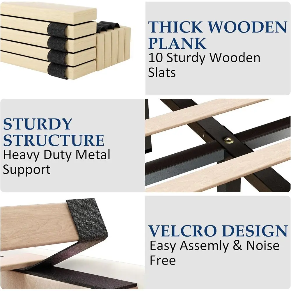 King Size Platorm Bed e with Upholstered Velvet Button Tuted board, Mattroundation with Wooden Slat Support, No Box Spring Neede