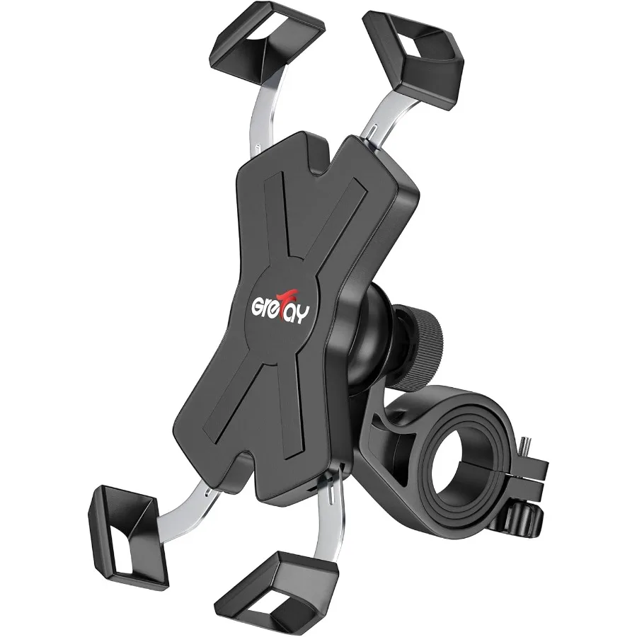

Bike Phone Mount Metal Motorcycle Handlebar Phone Holder Scooter Phone Clamp for 4.07.0 Inch Smartphone with 360 Rotation Ideal