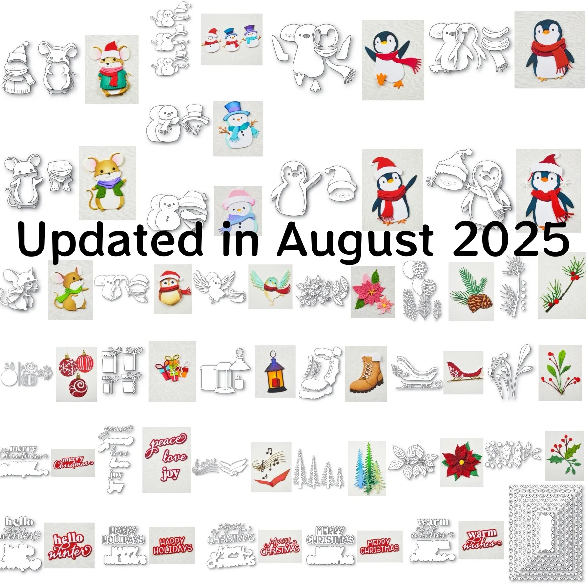 Snowy Owl Snowman Penguin Mouse Metal Cutting Dies for DIY Making Card Scrapbook Paper Craft Supplies Template Decoration