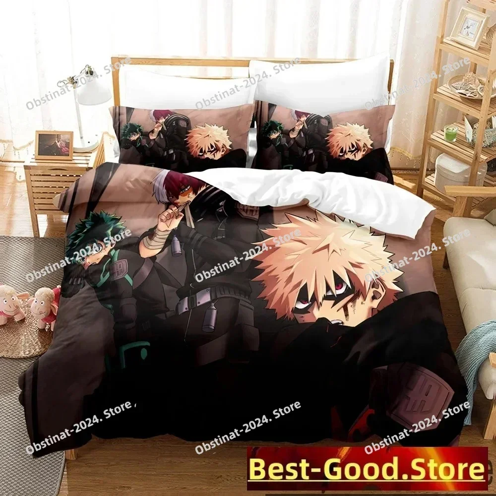 Anime My Hero Academia Bedding Set Printed single Comforter Quilt Bed Cover Duvet Cover Pillow Case 3 Pieces Set Kids Adult Size