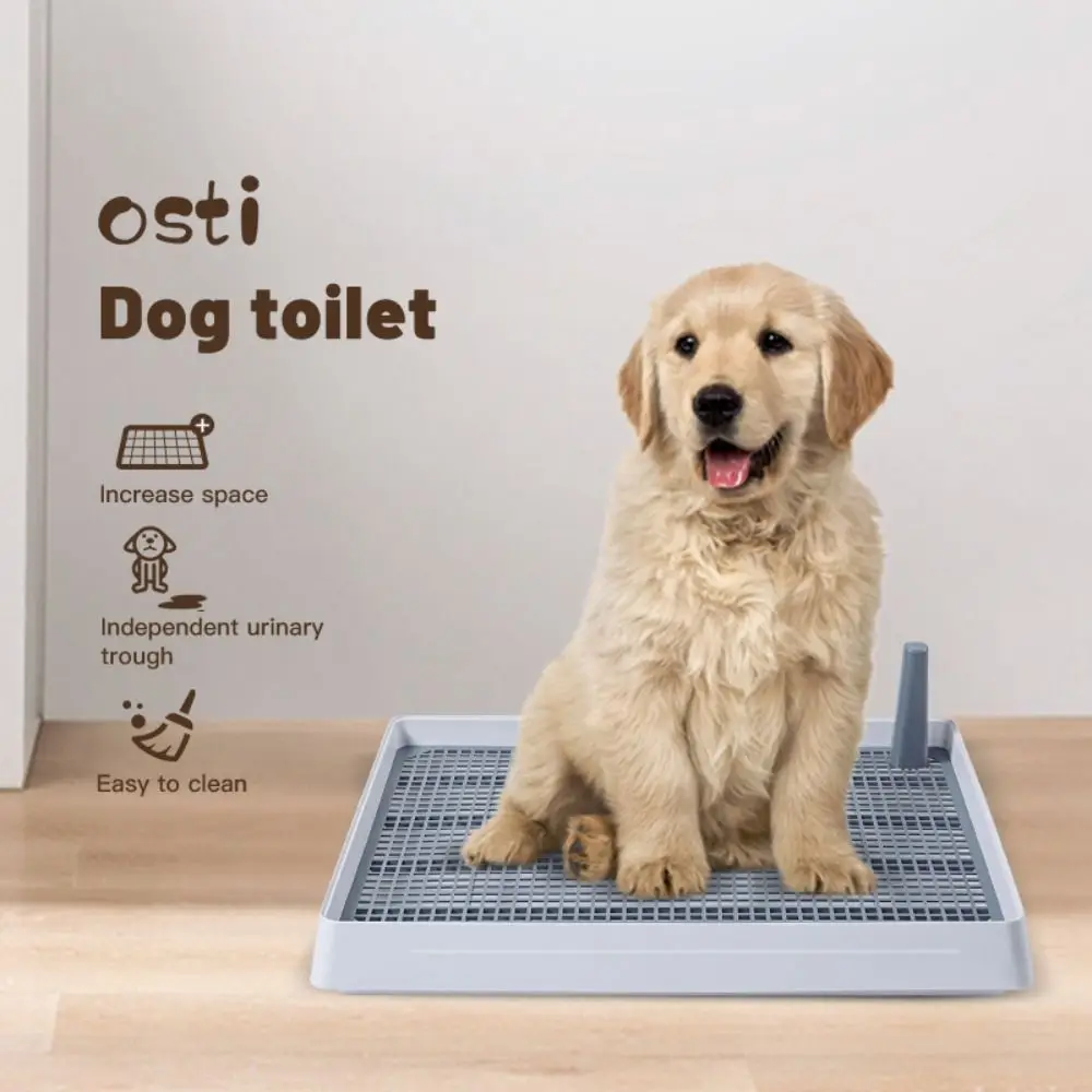 

Plastic Portable Pet Toilet Splash Proof with Column Indoor Training Dog Potty Pad Easy To Clean Durable Puppy Urine Tray