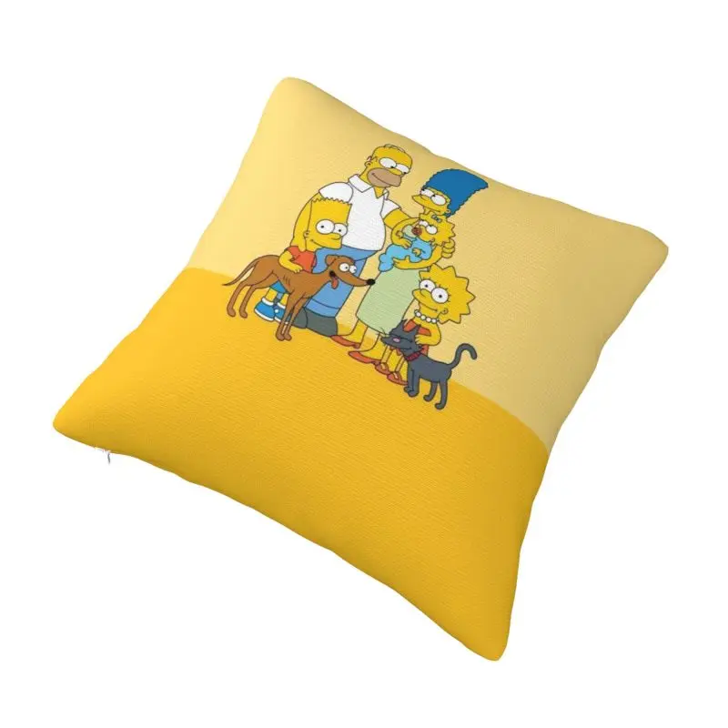 Custom The Simpsons Homer Marge TV Show Cushion Covers Velvet Modern Pillow Cases