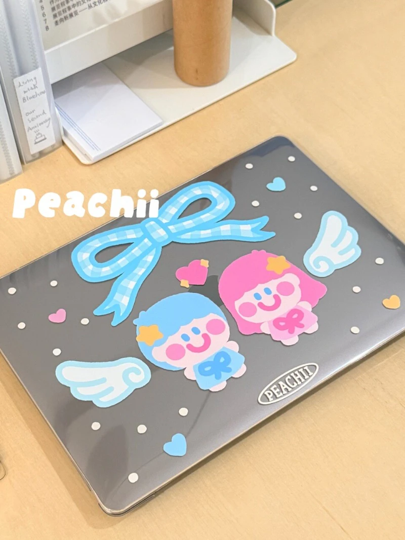 

Cute Cartoon Twins Laptop Case For Macbook Neo A3404 New Air 13 15 Pro 13 14 16 M1 M2 M3 M4 M5 Chip For MacBook Protective Cover