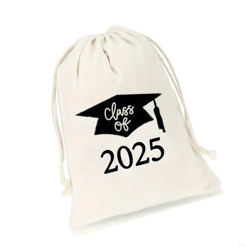 Canvas Drawstring Gift Bags 2025 Graduation Celebration Student Candy Bags