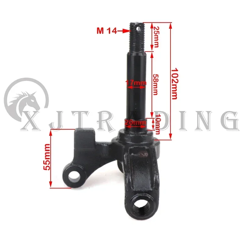 

1Pair 17mm Steering Strut Knuckle Spindle Fit For Drum Brake Hub of ATV 110cc 125cc 200cc 150cc Go Kart Buggy UTV Bike Parts