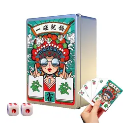 146pcs/set American Majhong Games Thicken Large Print Handheld Poker Waterproof Chinese Mah Jongg American Travel Mahjong Sets