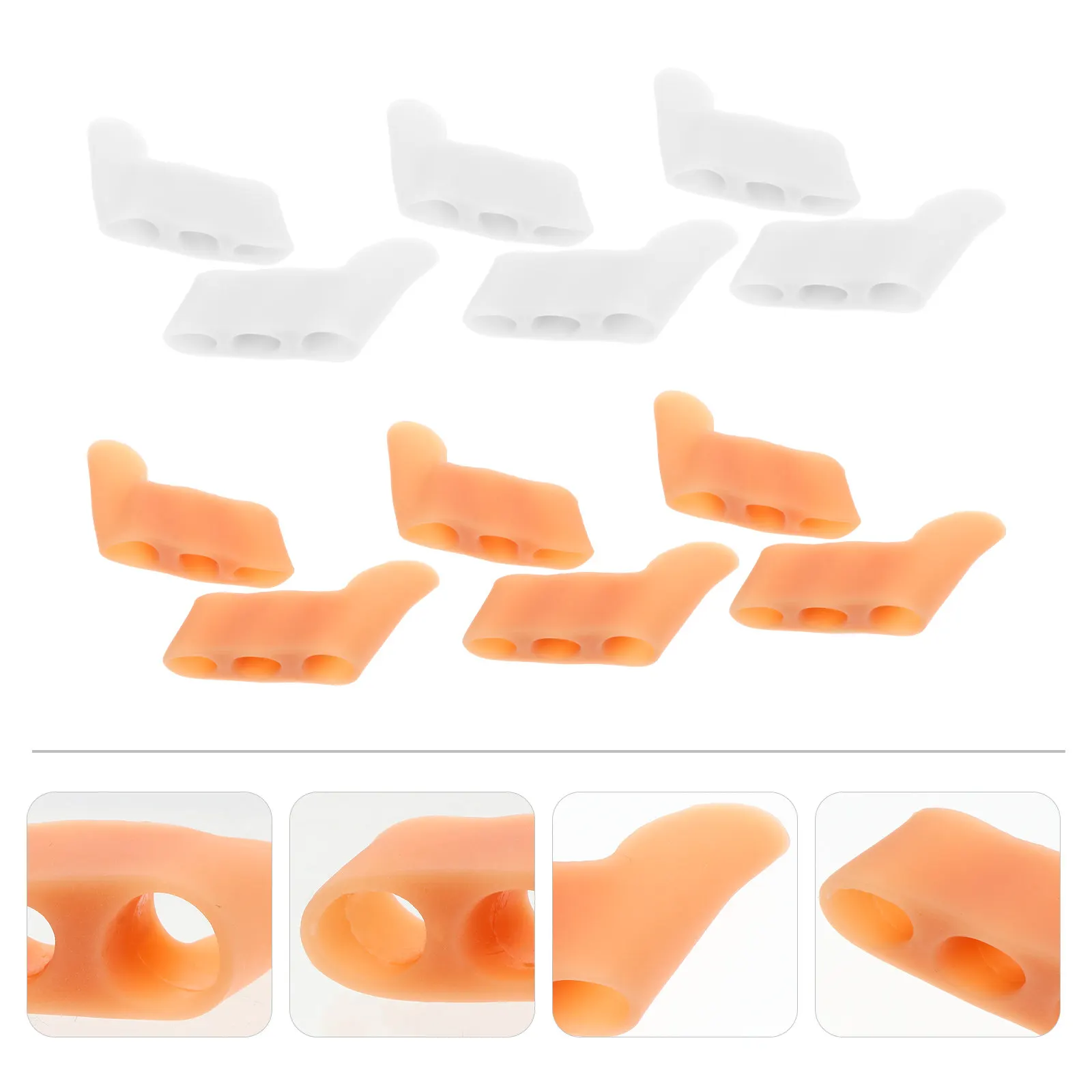 

12Pcs Silicone Pinky Toe Corrector Toe Stretcher for Overlapping Toes Friction Reduction Foot Rehabilitation Tool Walking