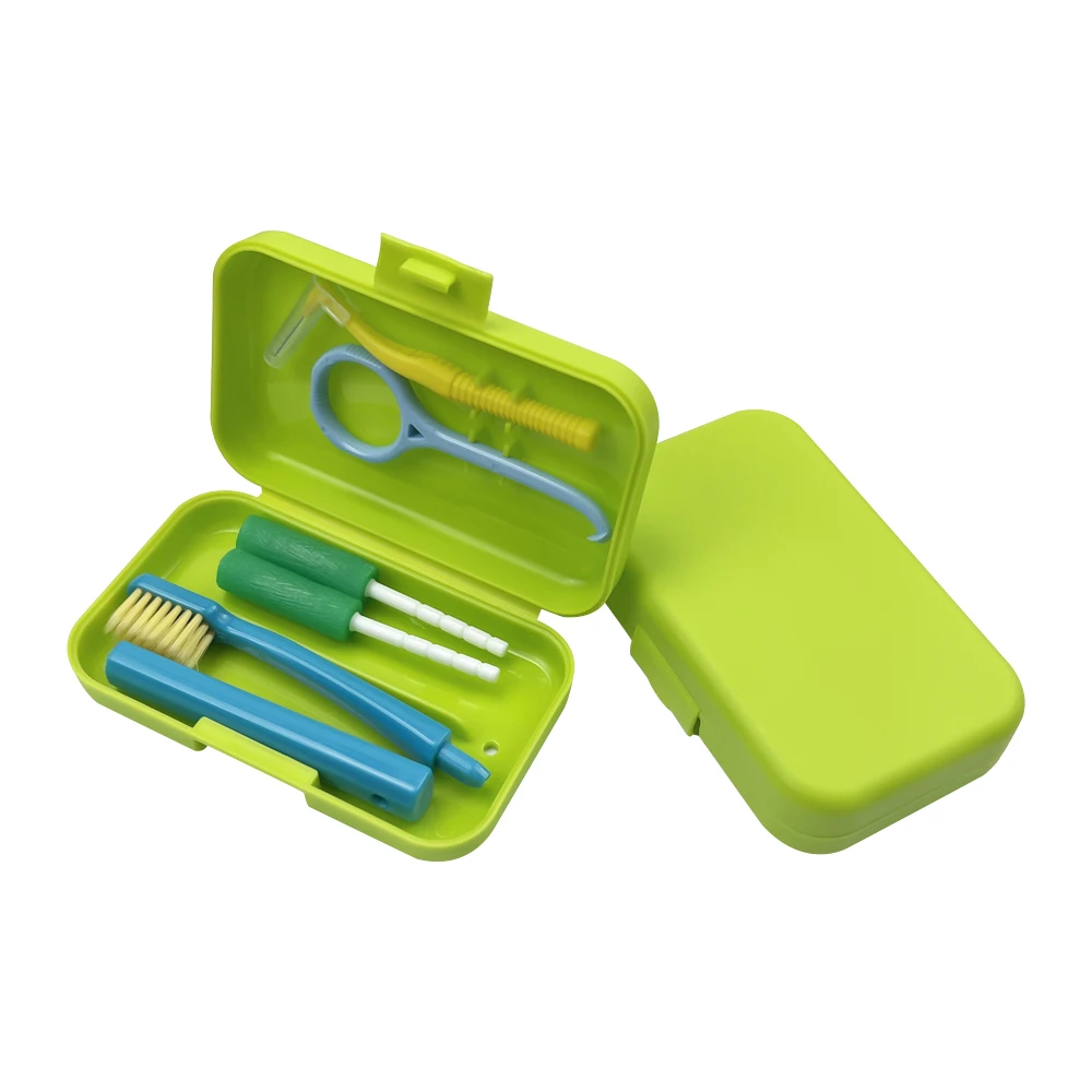 4Pcs/set Dental Care Kits Dental Orthodontic Cleaning Kit Portable Travel Teeth Cleaning Box Oral Hygiene Tools Set