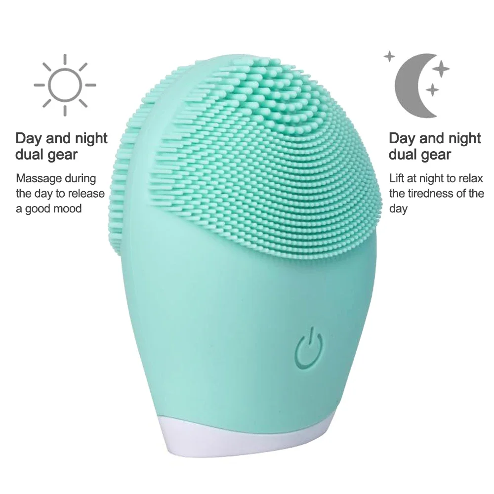 Electric Silicone Facial Cleanser Massager Skincare Massage Tool Beauty Machine Vibration Cleaning Of Pores Self Provided Batter