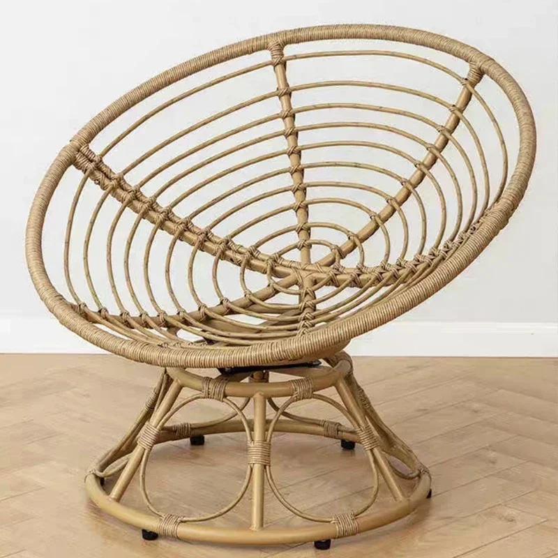 m Recliner Scandinavian Style Papasan Chair Nordic Garden Casual Chair Woven Rattan Lazy Sofa Outdoor Leisure Chair l