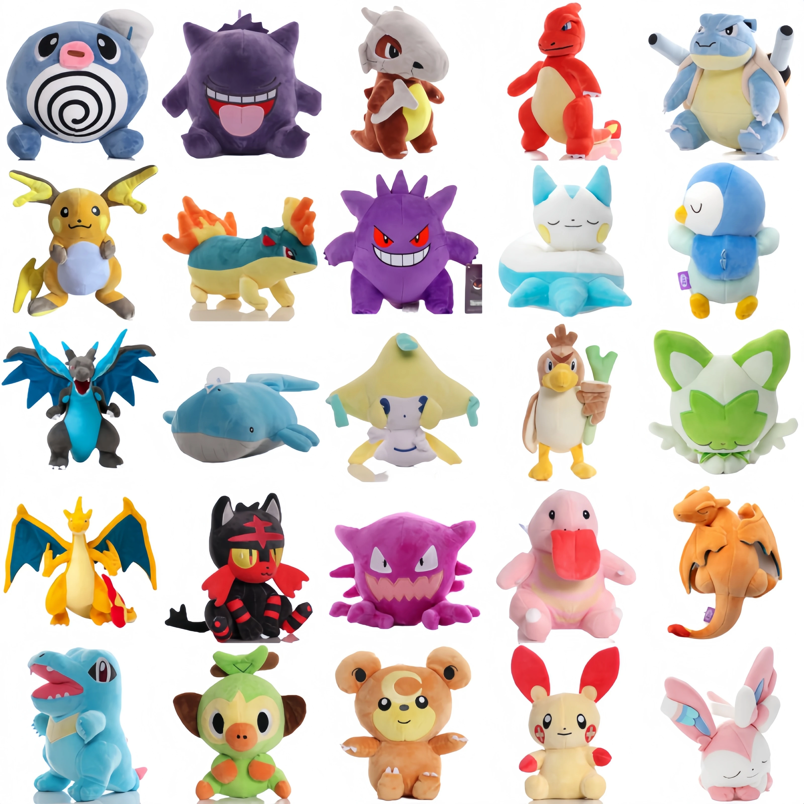 

70 стилей, плюшевые игрушки Pokemon Pikachu Raichu Gengar Blastoise Cubone Jirachi Sprigatito Charizard Sylveon Peluche, игрушки на Рождество, подарки для детей