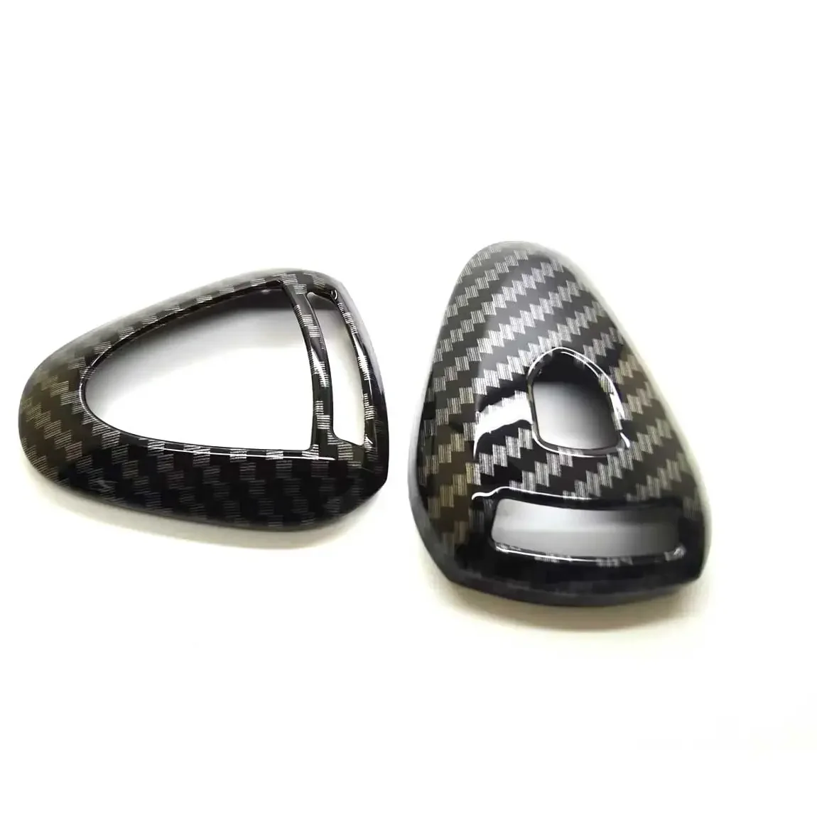 

Carbon Fiber Gloss Remote Flip Key Cover Case Shell Fob Protection For Porsche Silver Head Remote Key