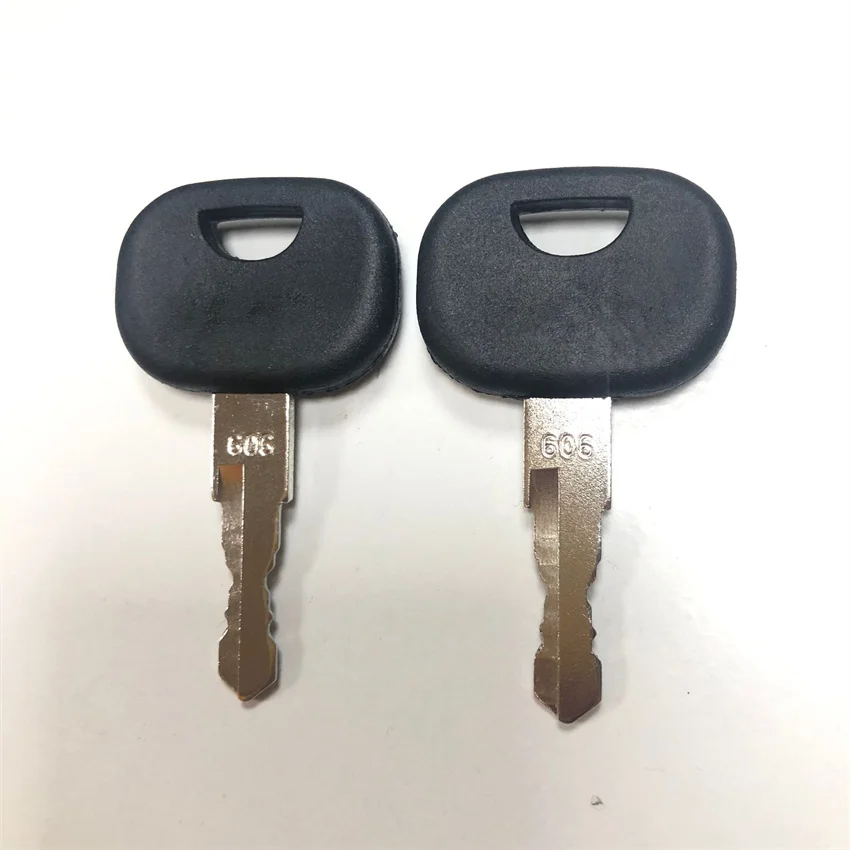 2PCS 606 10221073 Ignition Key For Liebherr John Deere Track Loader Heavy Equipment Starter