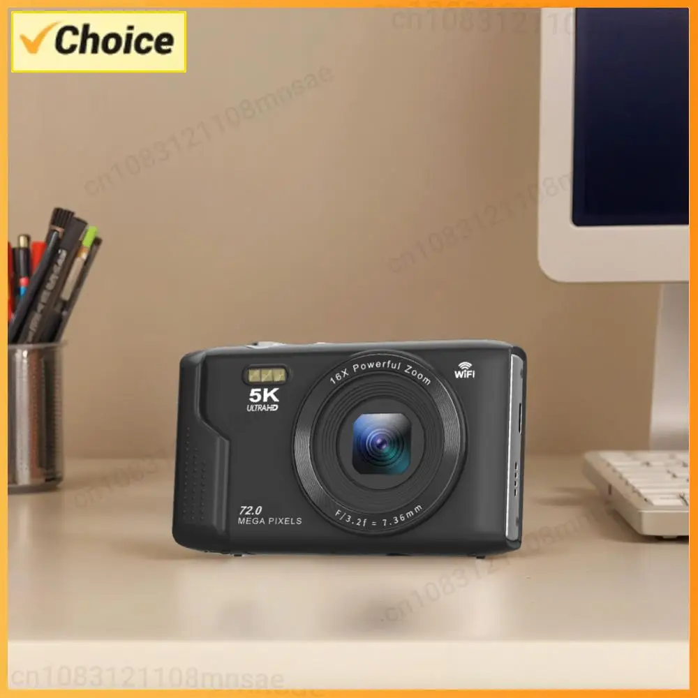 

Цифровая камера 5K с 16-кратным зумом, видеорегистратор с 2,8-дюймовым ЖК-экраном для подростков, начинающих и взрослых